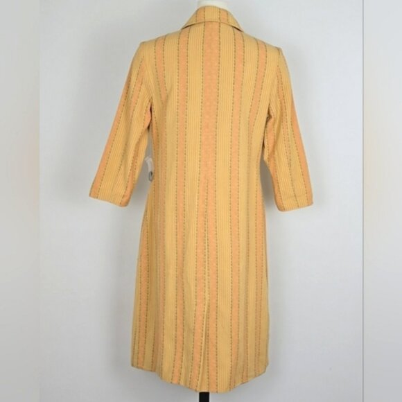 NWT Kit Cornell Womens Button Down Jacket Cotton Boho Vintage Yellow Orange SZ 6 - Picture 4 of 15